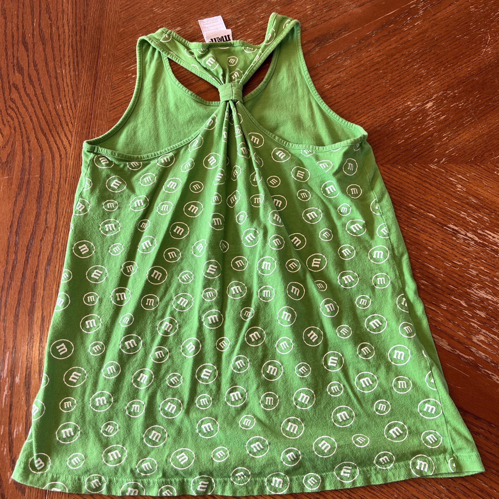 Green M&M Sweets Candy Ladies Racer Back T-shirt