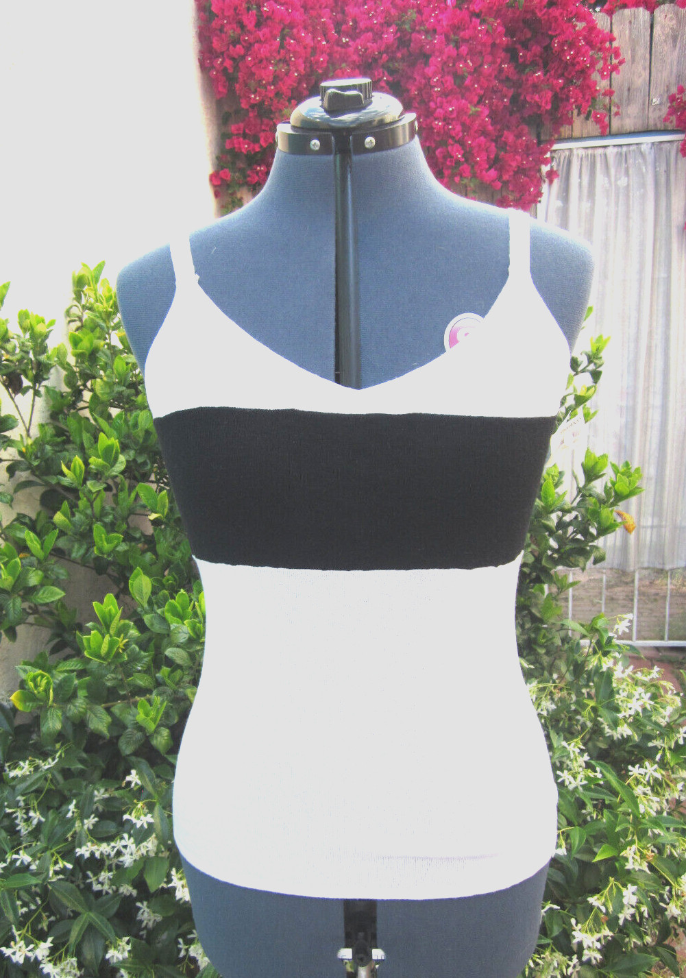 VTG NWT Vivienne Tam silk cotton tank top bra peek M Loehmann’s Couture quality