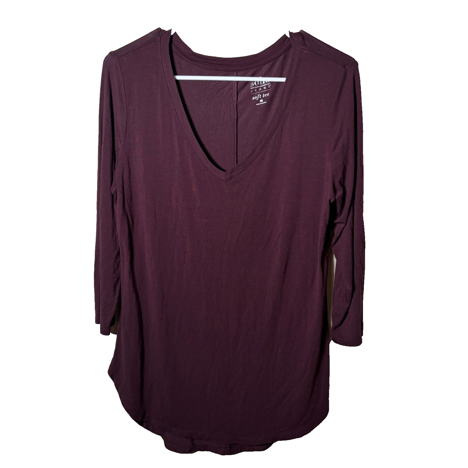 Soho New York & Company T-Shirt Women’s Medium Maroon Purple Soft Tee