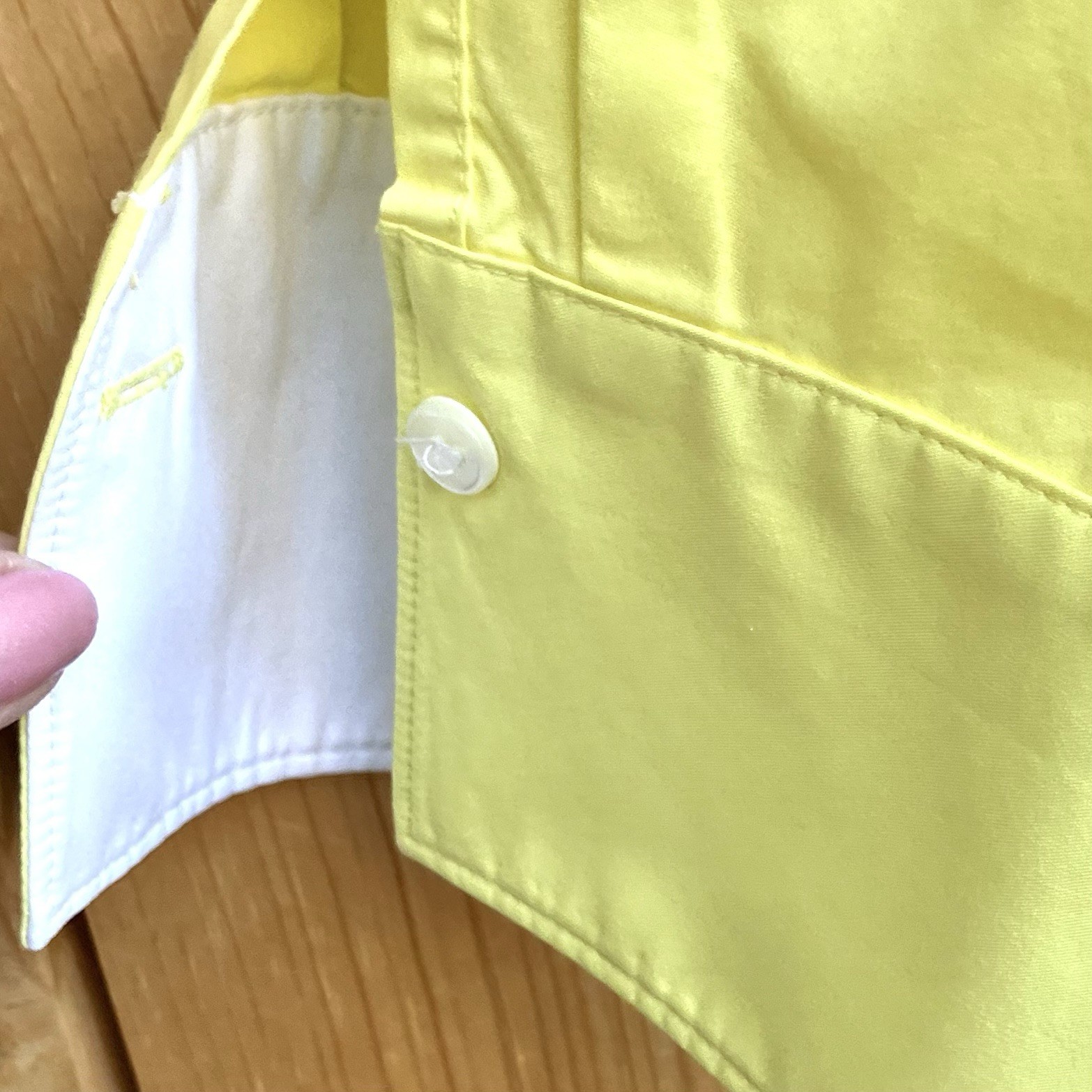 Hinson Wu Yellow Button Up 3/4 Sleeve Top Sz 8