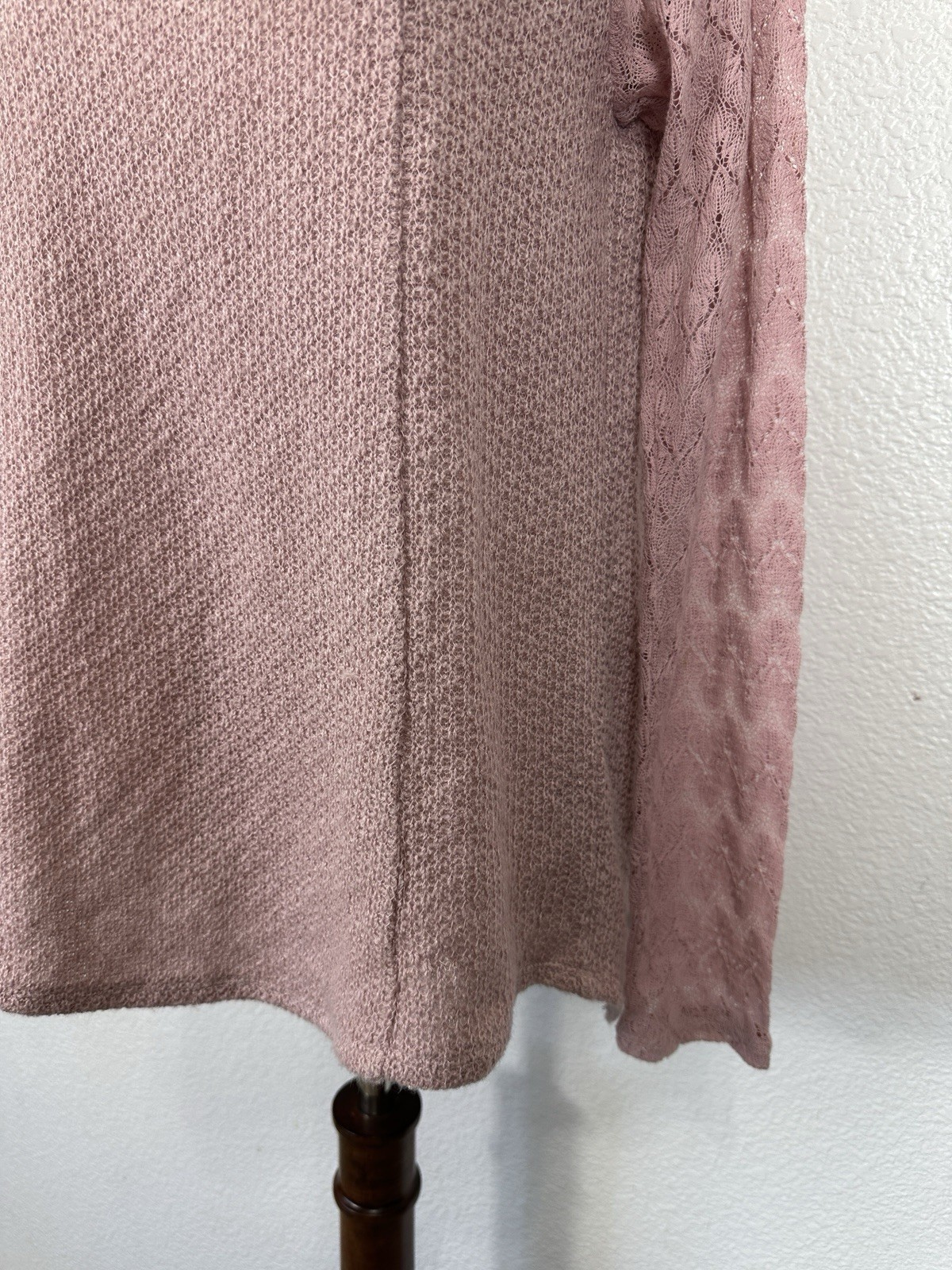Anthropologie Top One September Women Small Thermal Pink Lace Western Boho