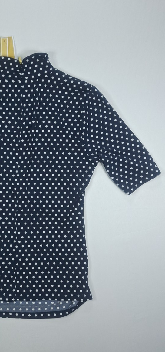 Michael Kors M Women’s Midnight Blue / White Polka Dot Blouse NWT