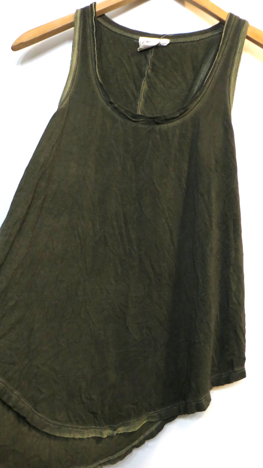 White Crow Tank Top Shirt Womens XS Green Distressed Y2K Grunge Rock Top Retro