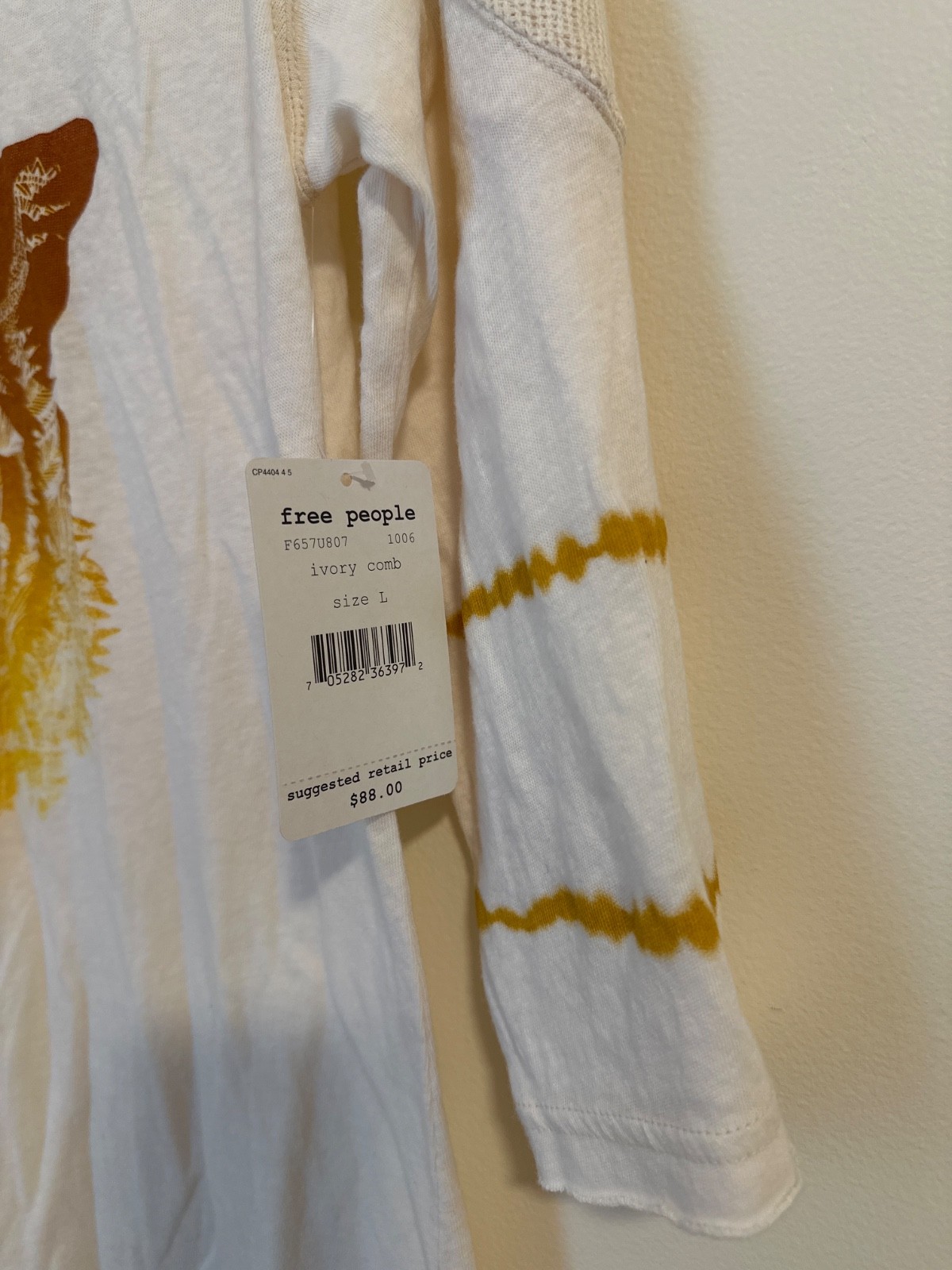 Free People We The Free Tiger Graphic Cream Ivory Size Large