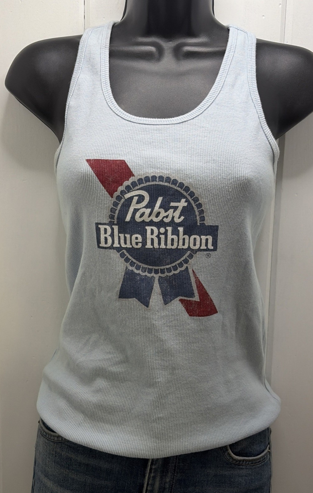 PBR Ribbed Graphic Tank Top NEW Pabst Blue Ribbon Women’s Size Small