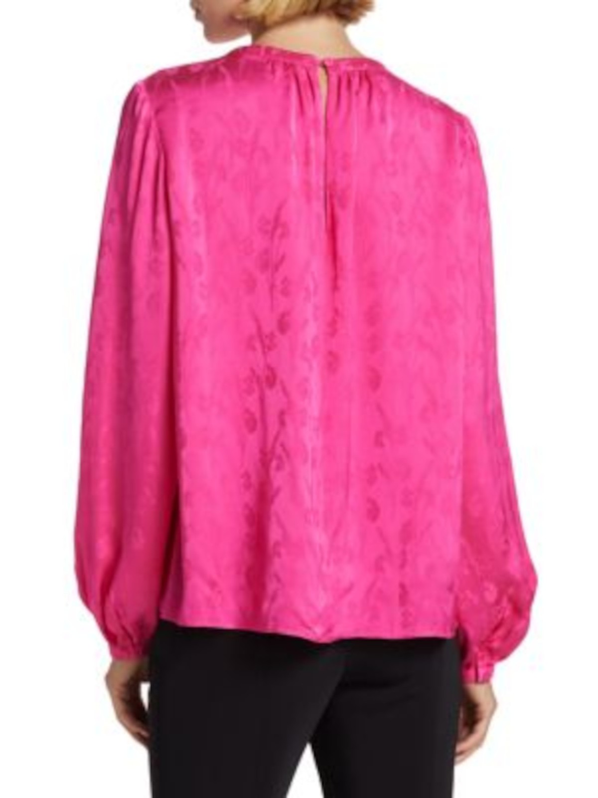 JASON WU Womens Pink Back Curved Hem Long Sleeve Wear To Work Top 4