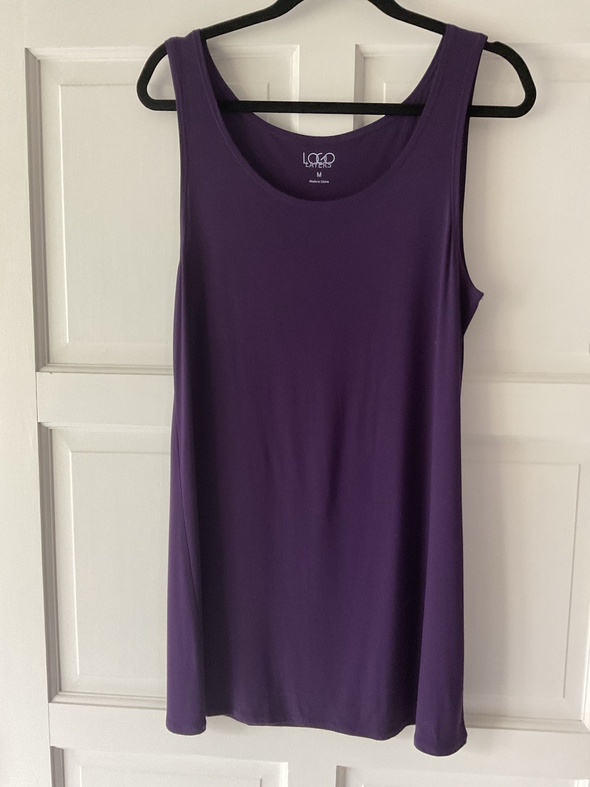 LOGO By Lori Goldstein Straight Hem Knit Tank, Violet Purple, Medium
