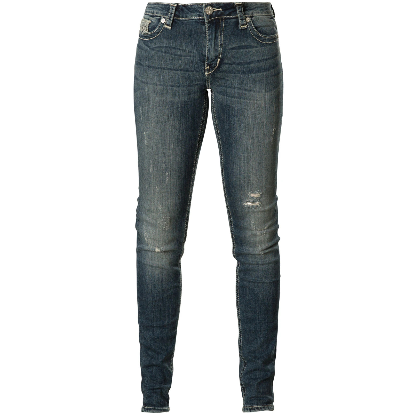 AFFLICTION Women’s Denim Jeans JADE FLEUR GWEN Embroidered Biker MMA