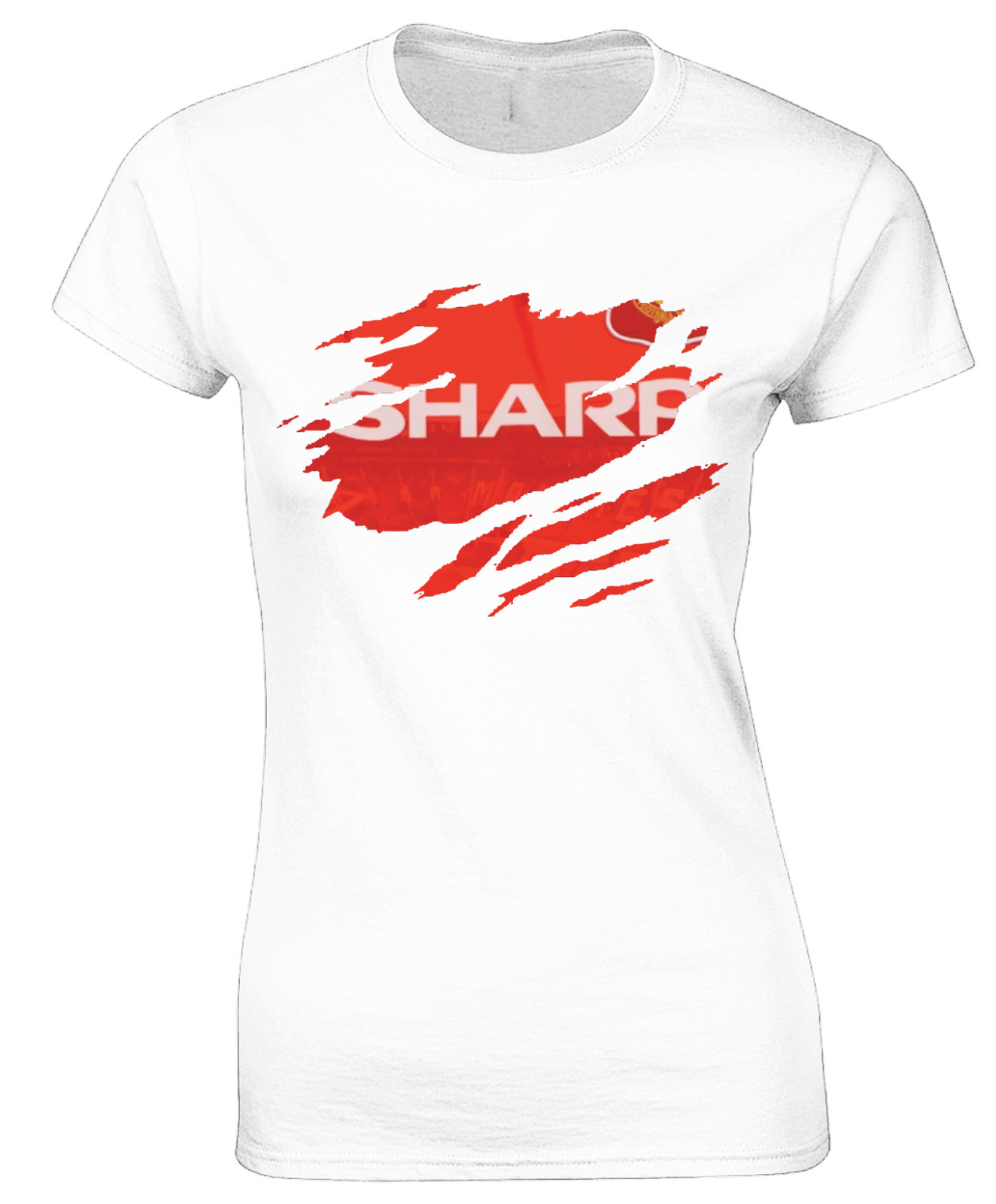 RETRO FOOTBALL KIT 18 LADIES T SHIRT MANCHESTER CLASSIC RETRO 90’S UNITED FAN
