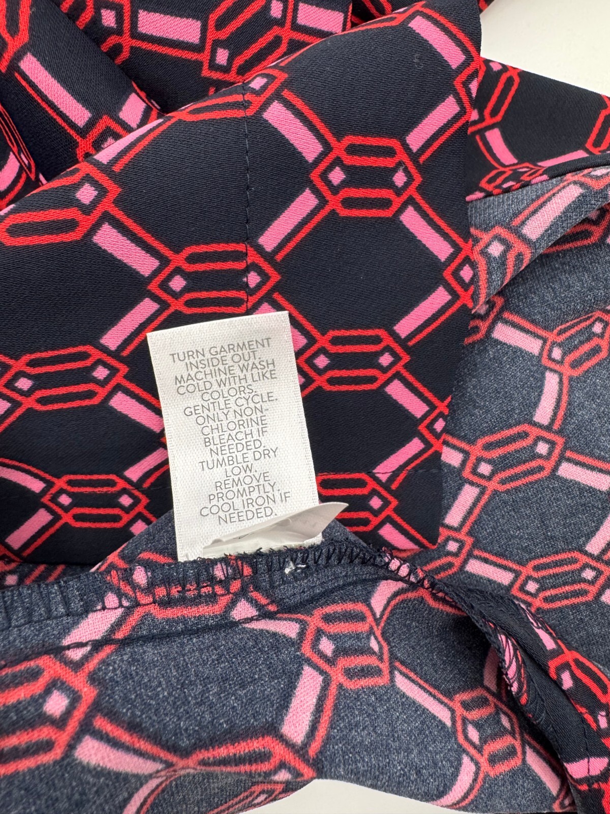 J.Jill Wearever Easy-Care A-Line Button-Front Shirt Women Large Black Geometric