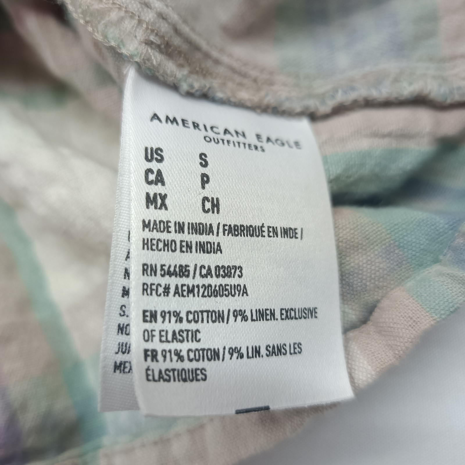 American Eagle Women S Cotton Linen Blend Plaid Tie Front Swing Cami Crop Top