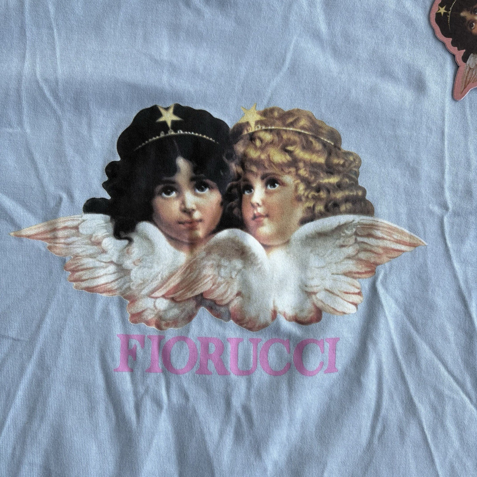 Fiorucci Milano Classic Angels Graphic T-Shirt Women’s XL Blue NWT