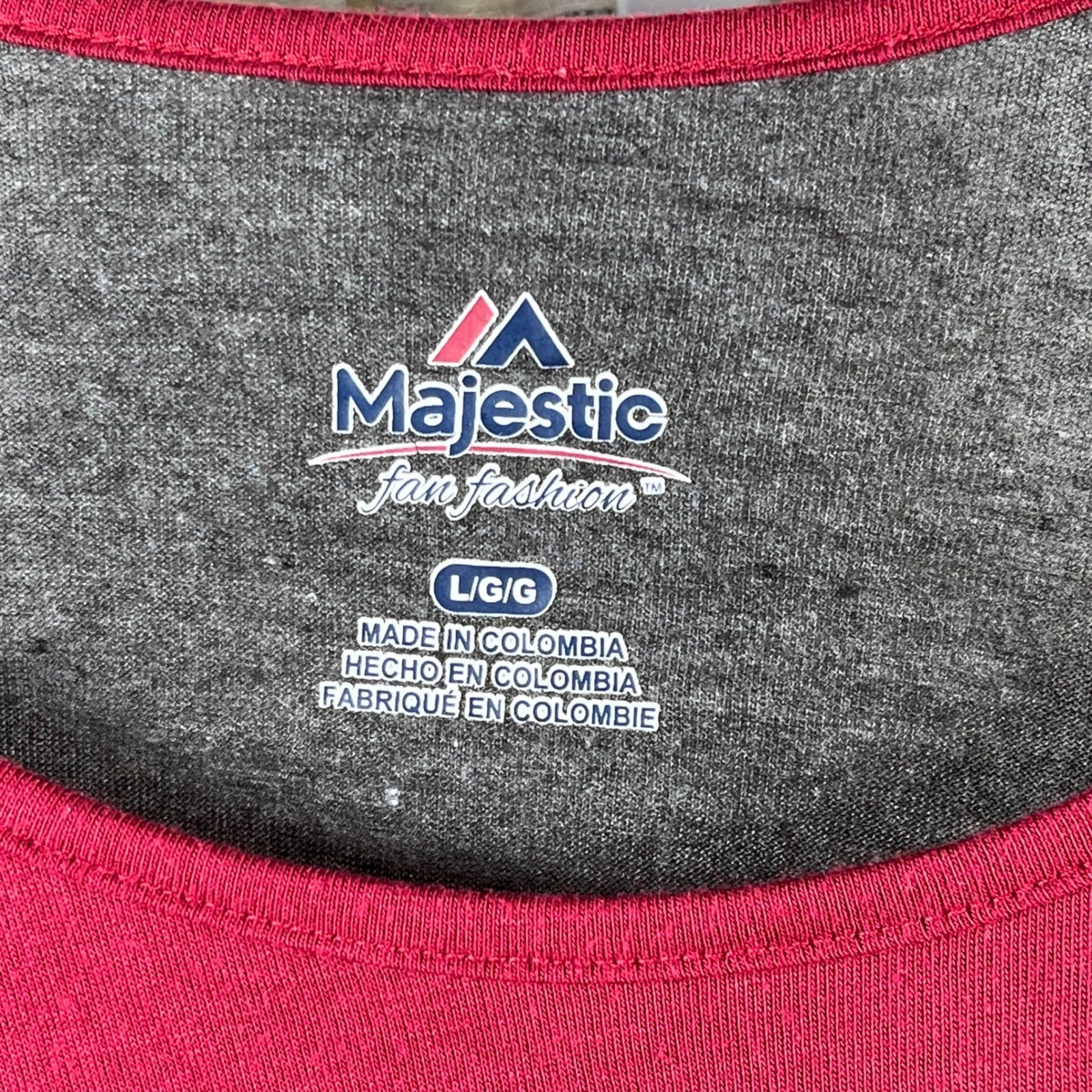Majestic Washington Redskins Football T-Shirt Womens Large Burgundy Gray KFHB