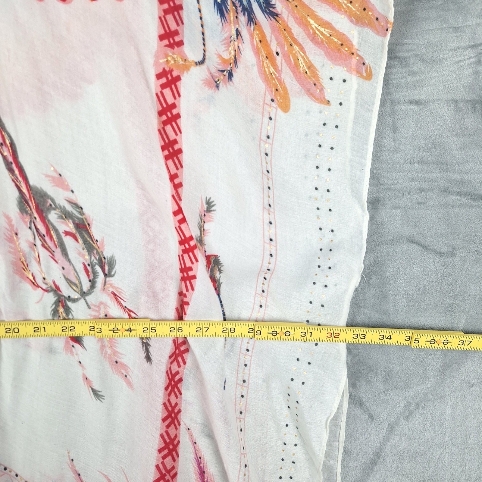 Womens Kimono M/L White Boho Duster Floral Whimsical Coastal Festival Open Front