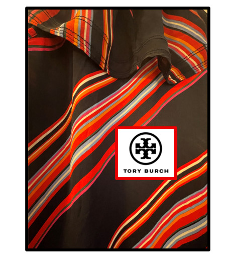 Women’s TORY BURCH Striped Sleeveless Tie Waist Wrap Top Blouse – Size 6