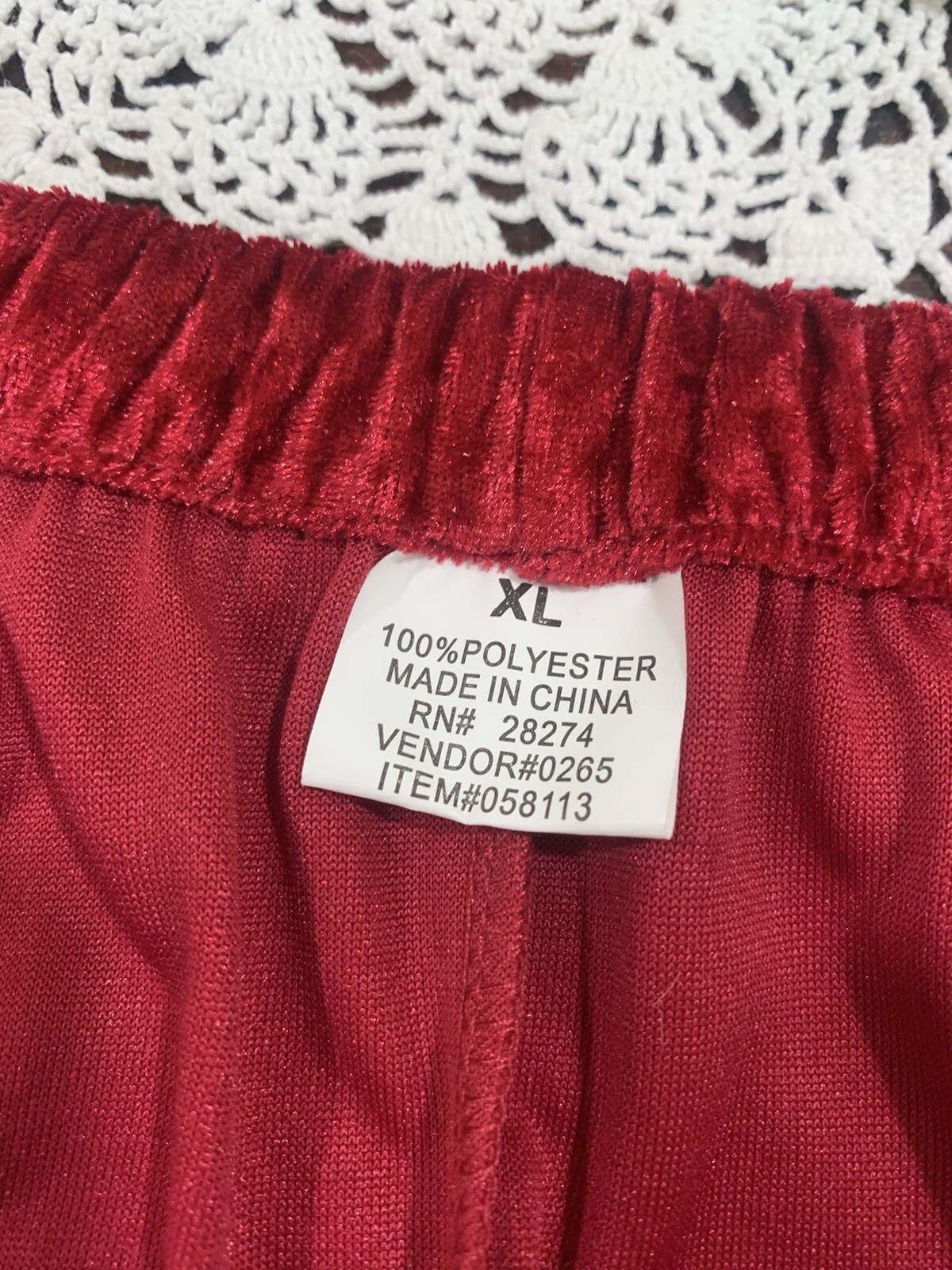Anthony Richards Women 2pc Pajama Red Velvet Holiday Blouse & Pants Size 1X