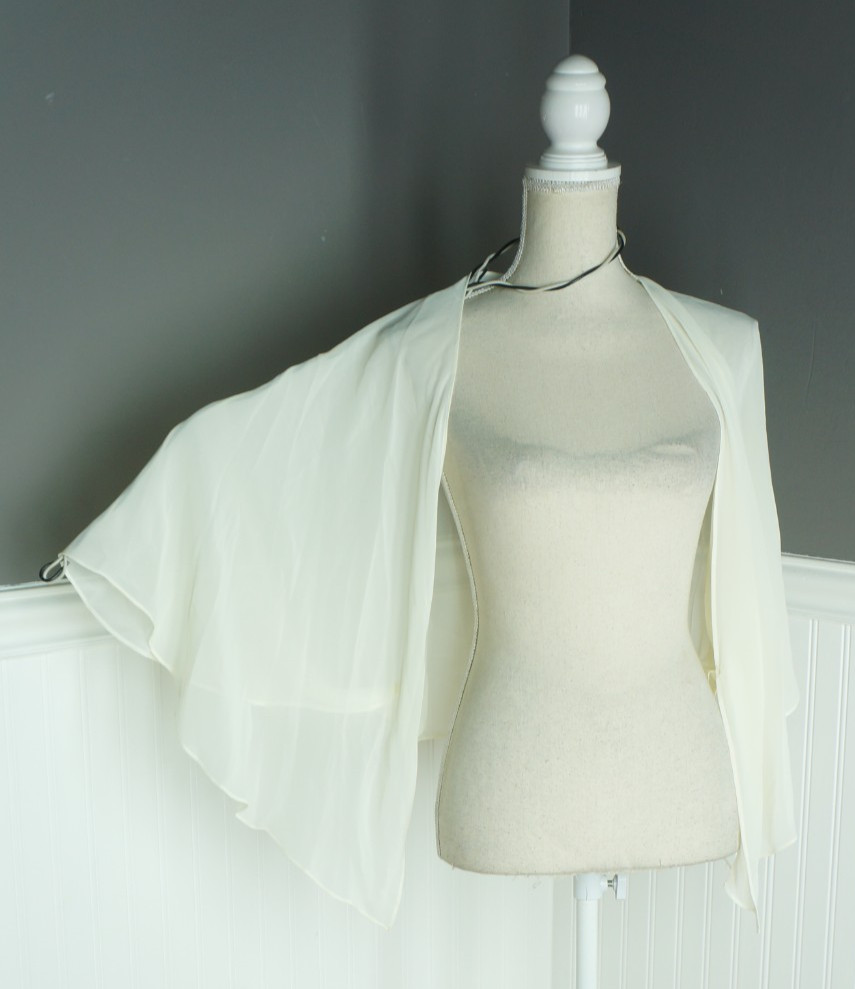NWT SLNY Womens SIZE L / XL Chiffon Sheer Layering Shrug Bolero Jacket Ivory