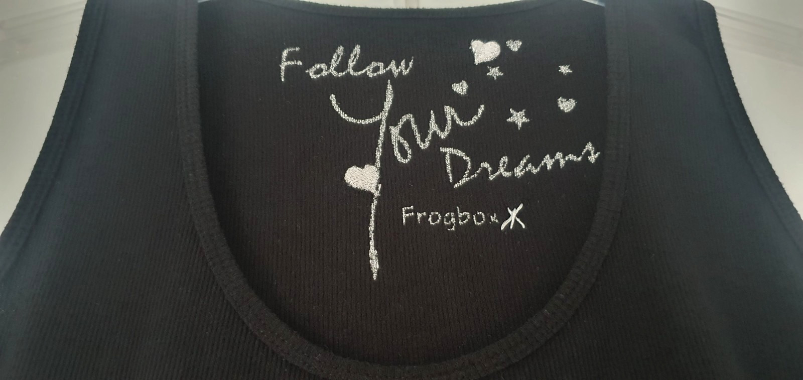 Women’s T-Shirt 🖤FROG BOX🖤 Black Silver Sleeveless Size 38/40/42