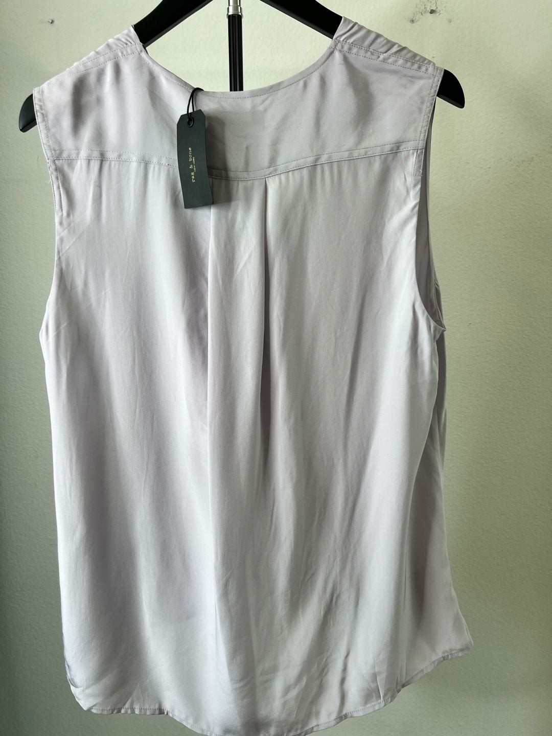 NWT rag & bone Felix Silk Popover Lavender Top Sz L