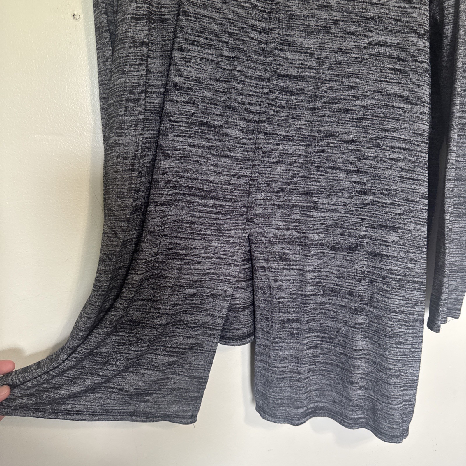 Soft Surroundings Gray Space Dye Long Sleeve Tunic Top XL Back Vent High Low Hem