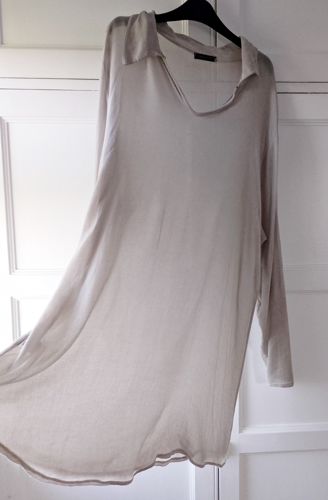 Lagenlook Oversized Tunic Top Shirt Dress Made in Italy L/XL Boho Floaty Arty