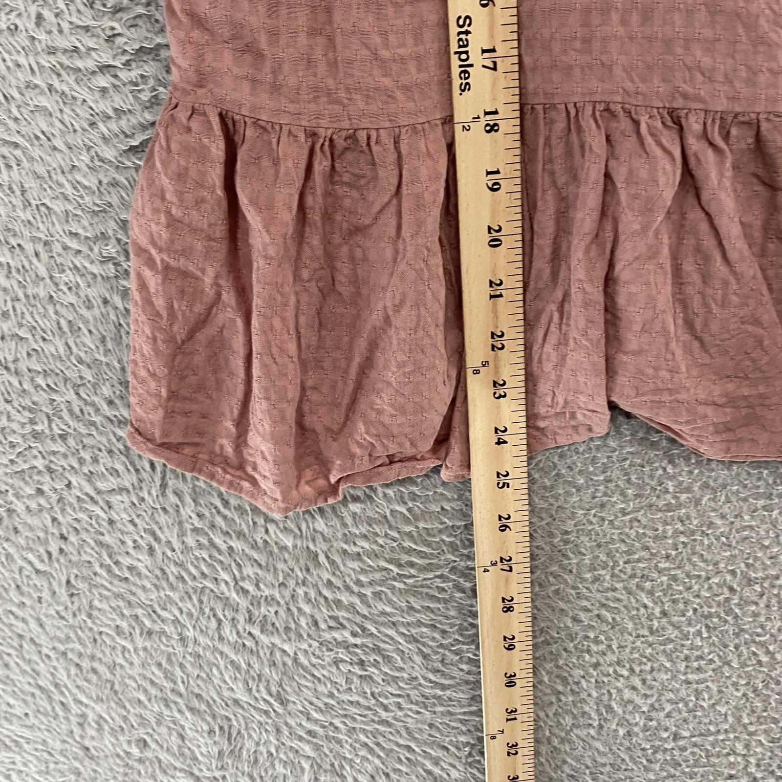 Madewell Tank Top Womens 3X Pink Tie Strap Peplum Ruffle Hem Summer Mauve Smock