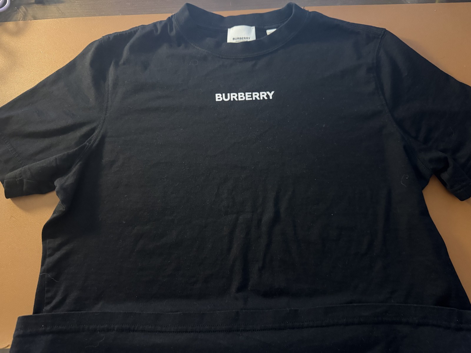 Authentic Burberry London England Logo T Shirt Black Designer Womens M