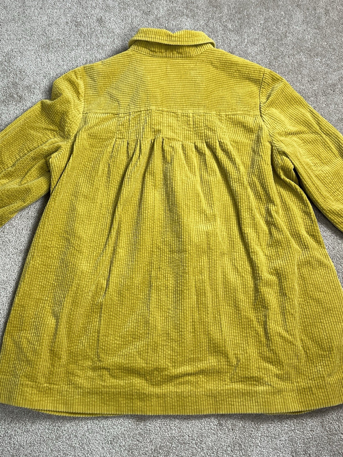 J Jill Shirt Jacket L Mustard Yellow Corduroy Shacket Pockets Button Front