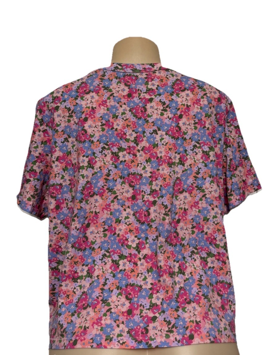 OLD NAVY womens top NEW size XL floral cotton knit tee cropped shirt pretty NWT