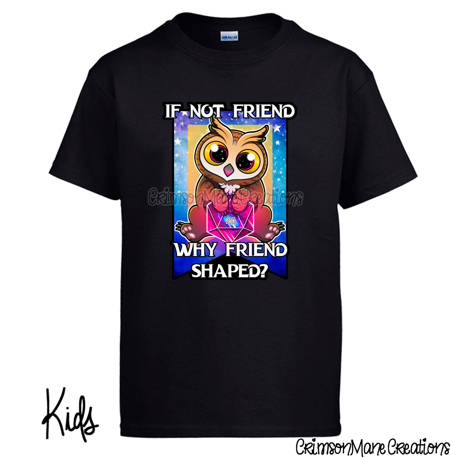 Owlbear T-Shirt – DnD RPG Fantasy Gameplay Tabletop d20 Dice – Kids Ladies Mens