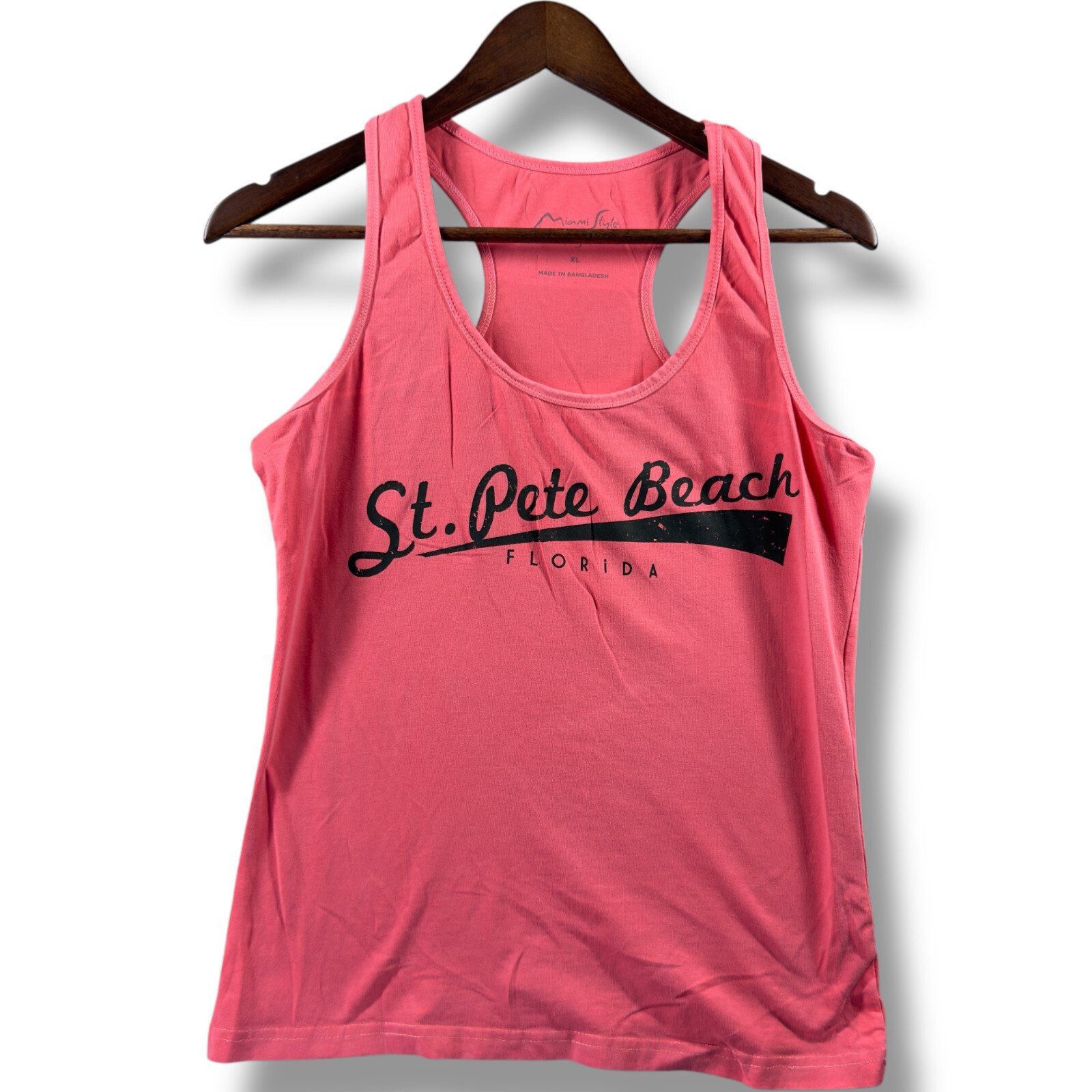 St. Pete Beach Florida Womens XL Tank Top Pink Miami Style