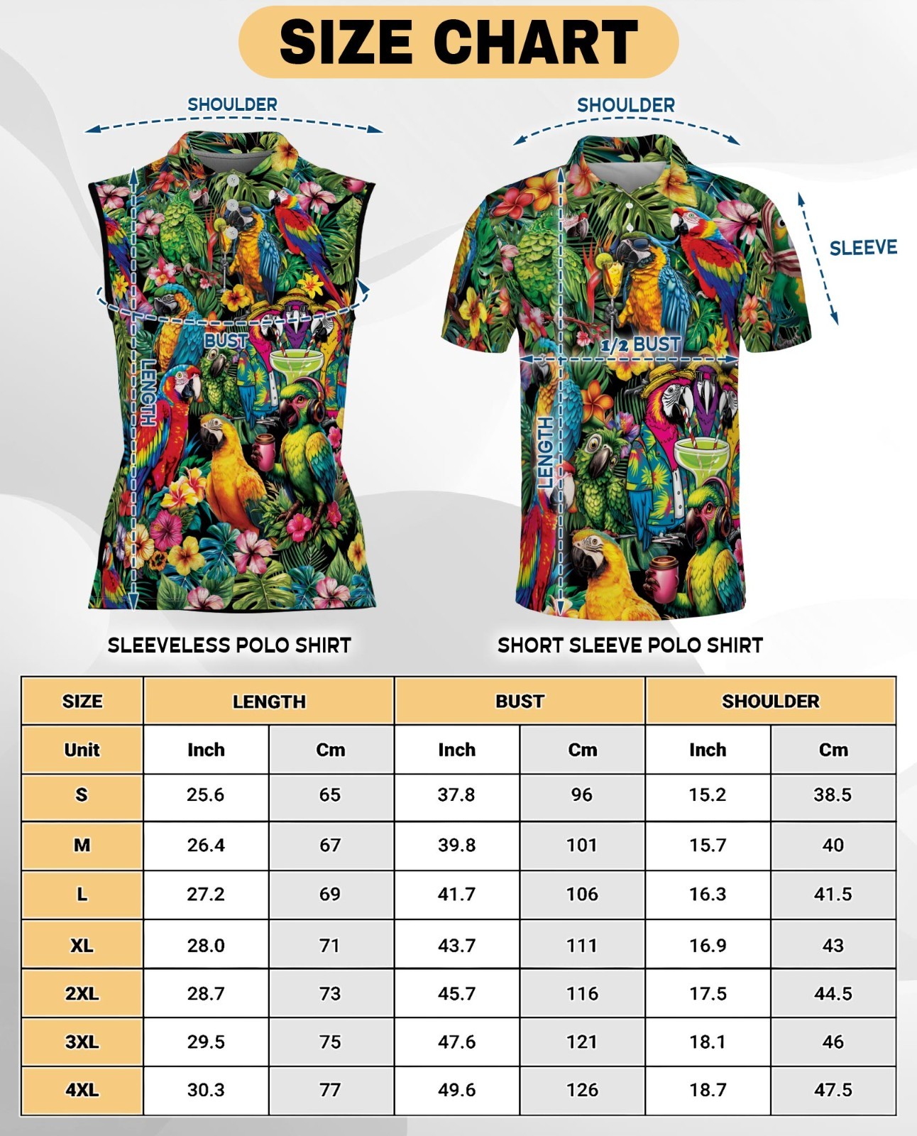 Macaw Parrot Women’s Sleeveless Performance Polo Tropical Golf Tennis