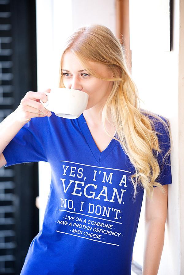 Yes, I’m Vegan Tee Tshirt Multiple Sizes Available Royal Blue XS 2XL