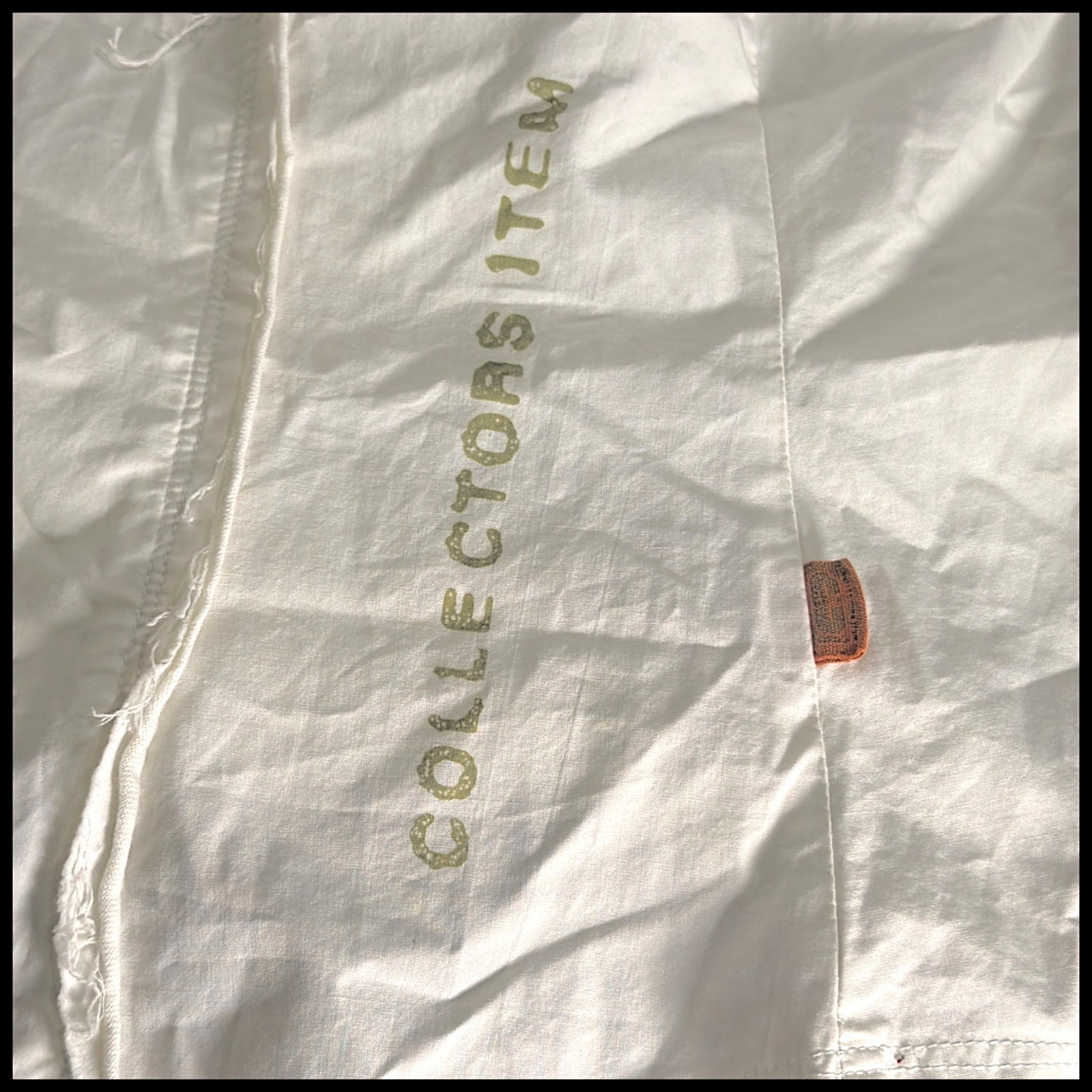 Object Collectors Item Top Womens M White Shirt Distressed Scandinavian Y2K