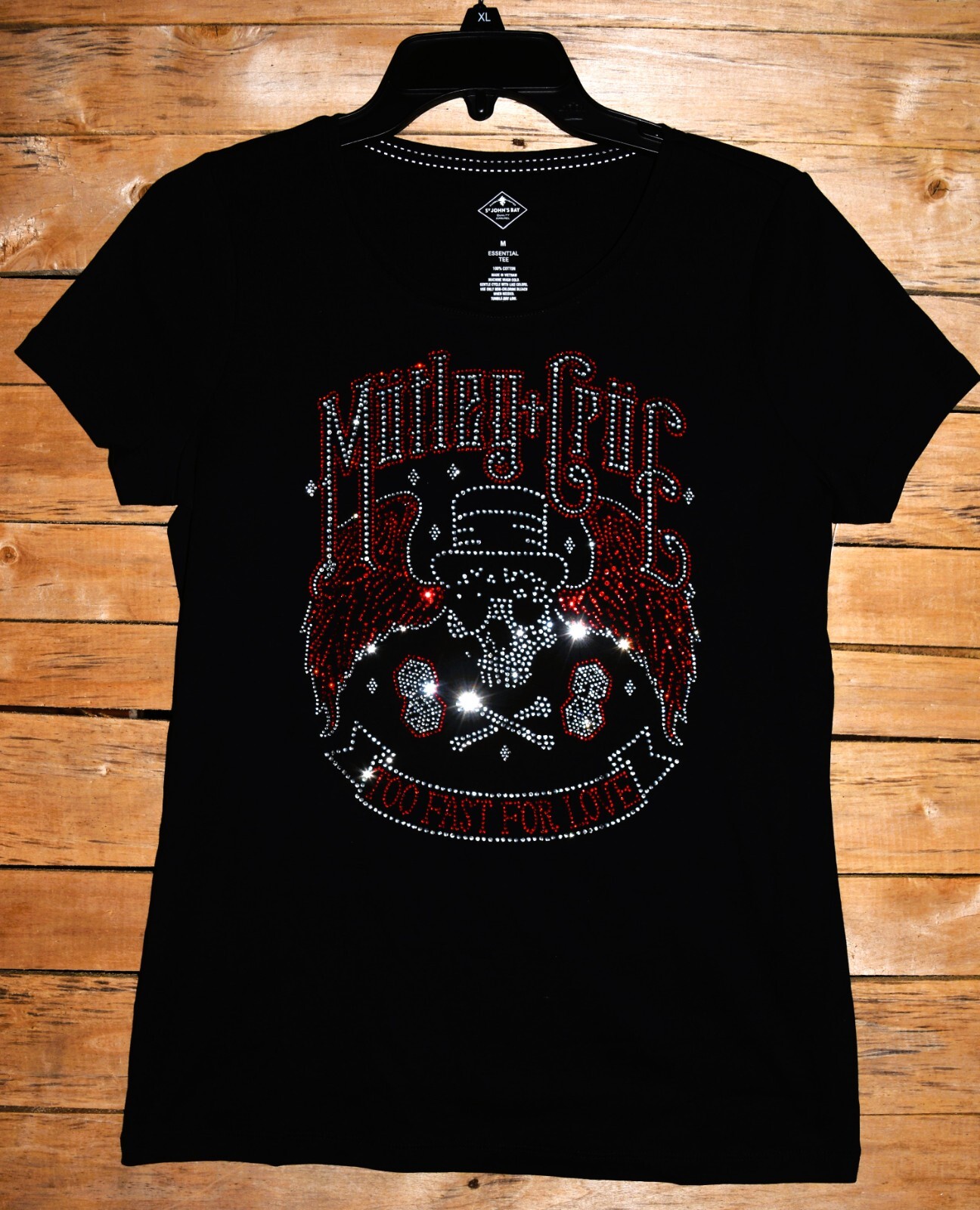 Motley Crue rhinestone shirt or tank XS S M L XL XXL 1X 2X 3X 4X5X Too Fast Love