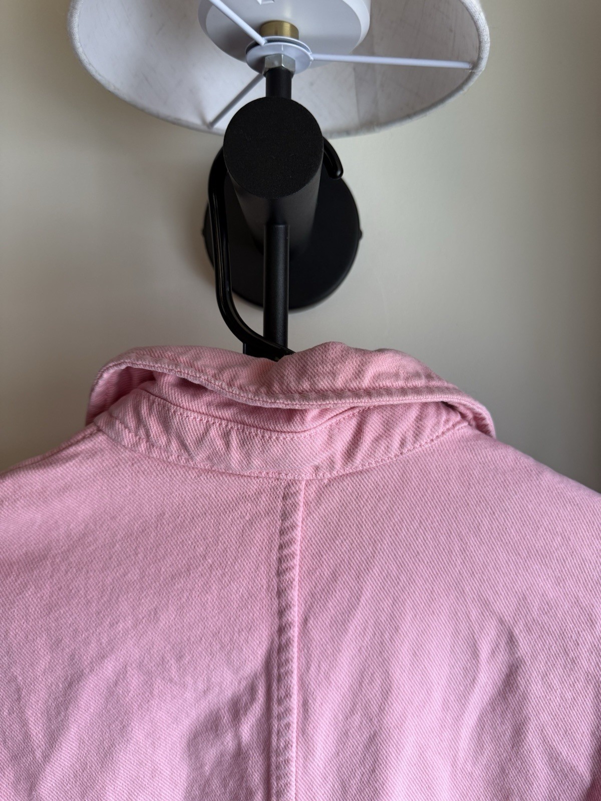 ZARA Women’s Pink Solid Button-Up Shirt Point Collar Long Sleeve Size M