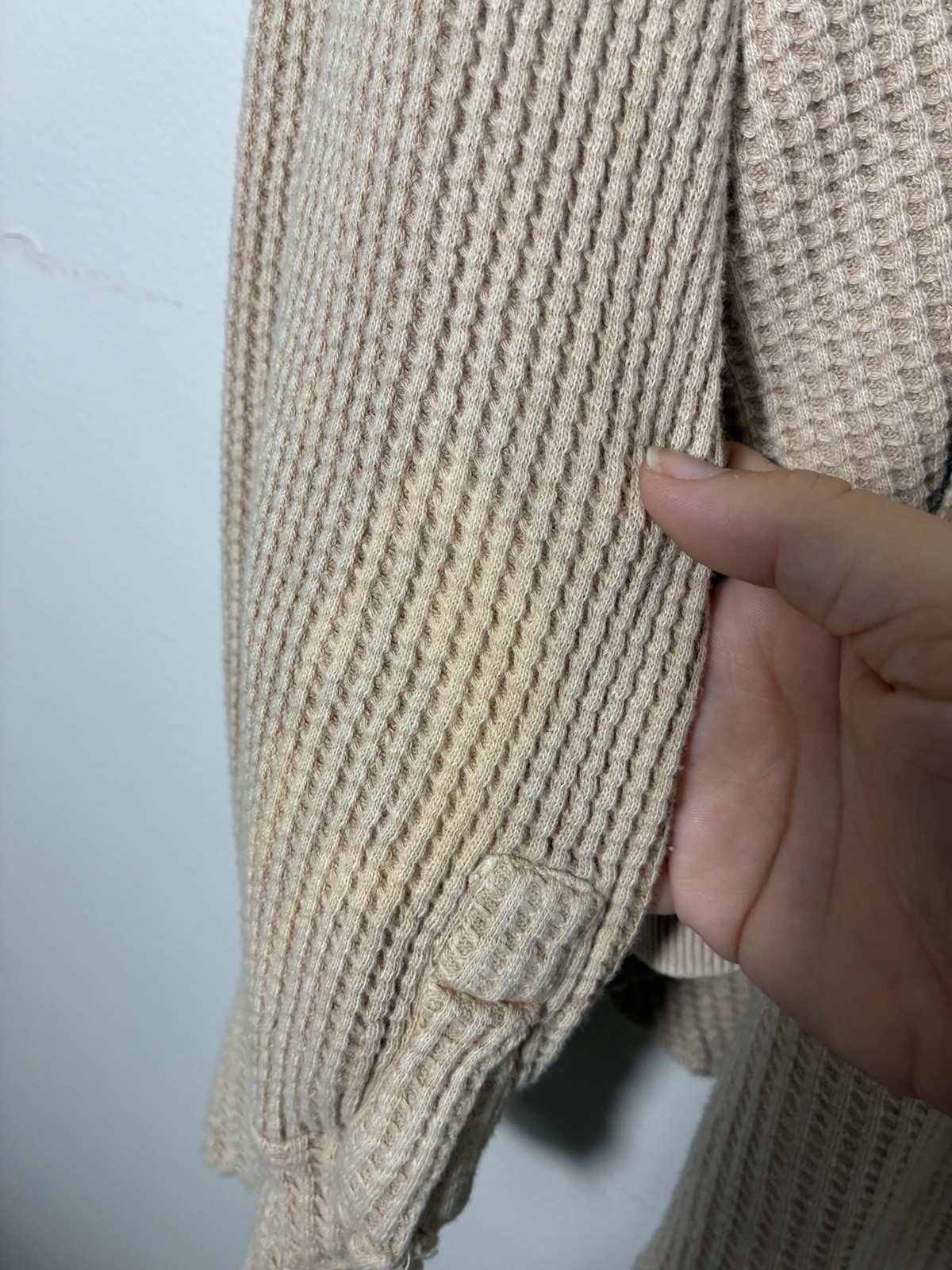 Free People One Scout Shacket Cotton Waffle Knit Button Front XS Oversized Boho