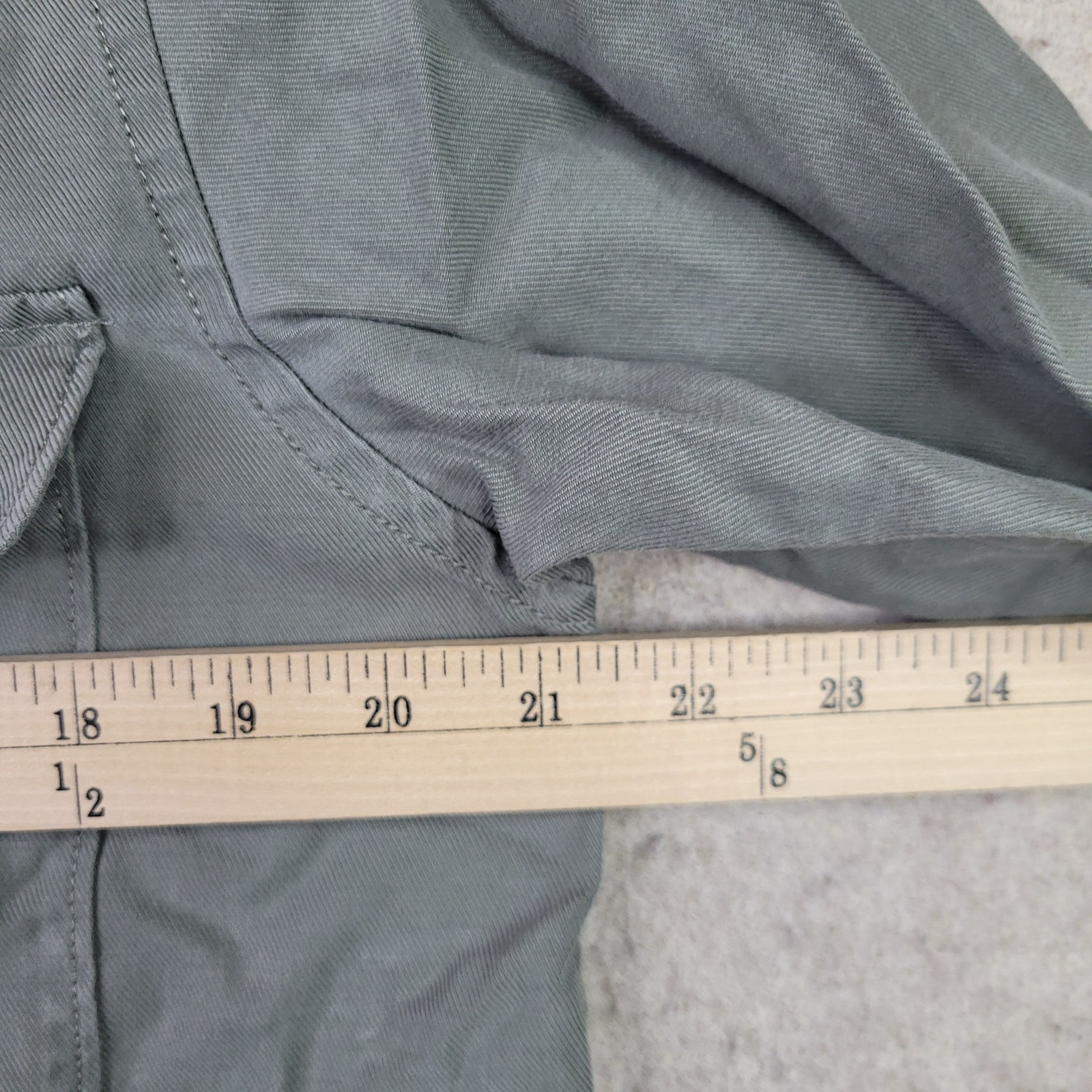 Everlane Womens M Olive Green Tencel Cotton Quarter Zip Utility Pullover Shirt