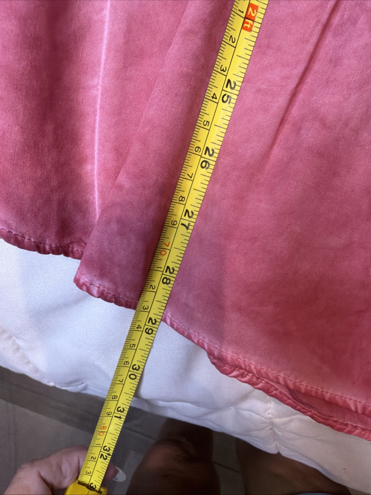 Jane + Delancey Button Shirt Women’s Large Light Wash Dark Pink Roll tab Sleeves
