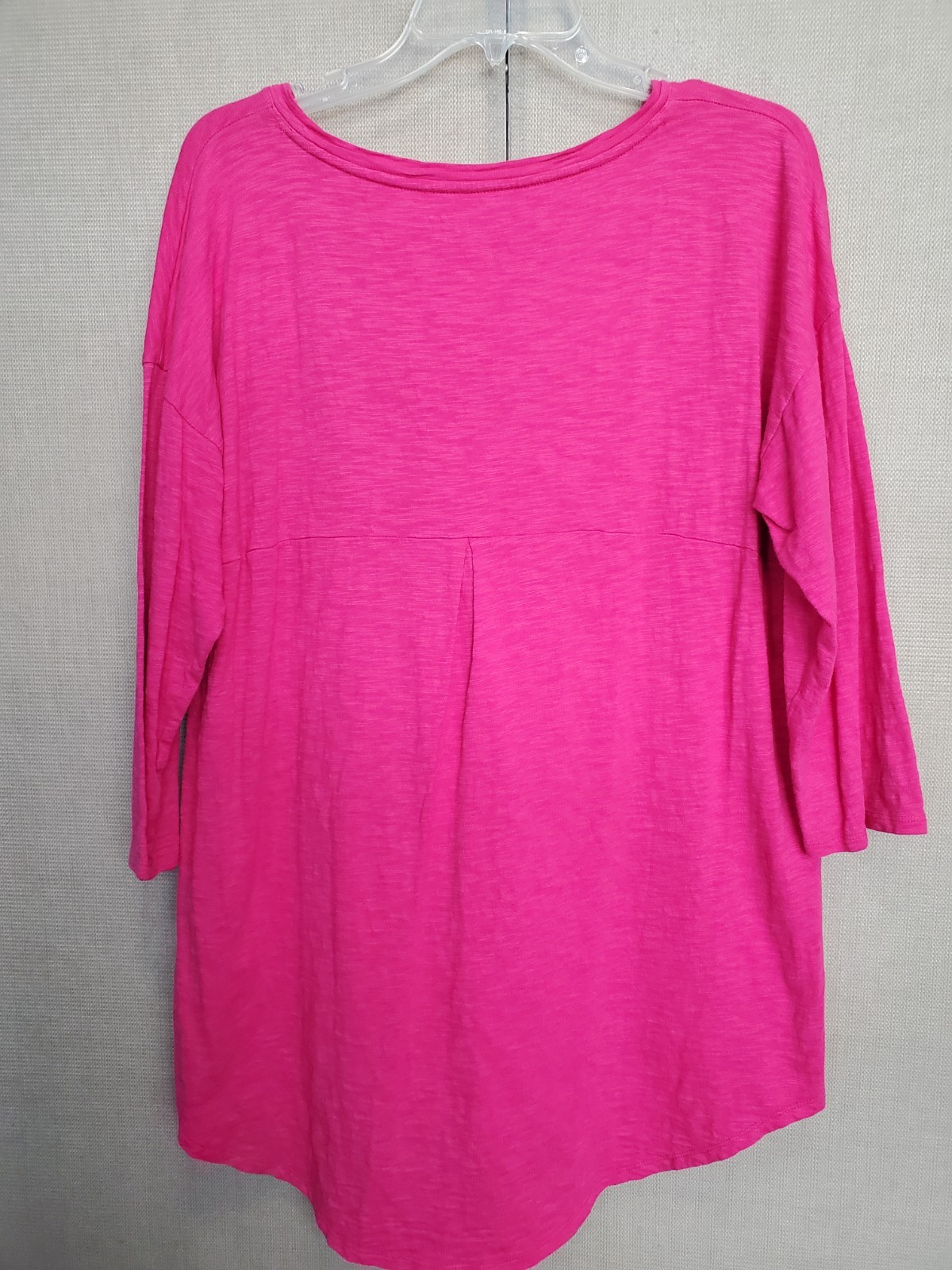 Chico’s Pink Slub Knit Drop-Shoulder High-Low Hem Tunic Size 2 Large