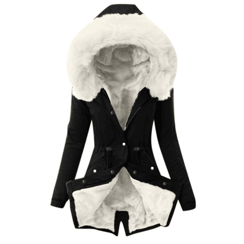 Women’s Thick Winter Warm Fur Hooded Long Coat Jacket Parka Outwear Puffer Coat