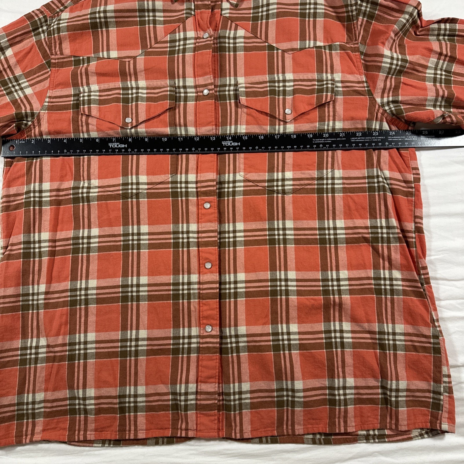 Levi Pearl Snap Shirt Womens Large Pink Plaid Flannel Western Cowboy Outdoor USA