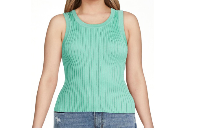 No Boundaries Juniors Ribbed Sweater Tank Aqua Summer Multisize NWT