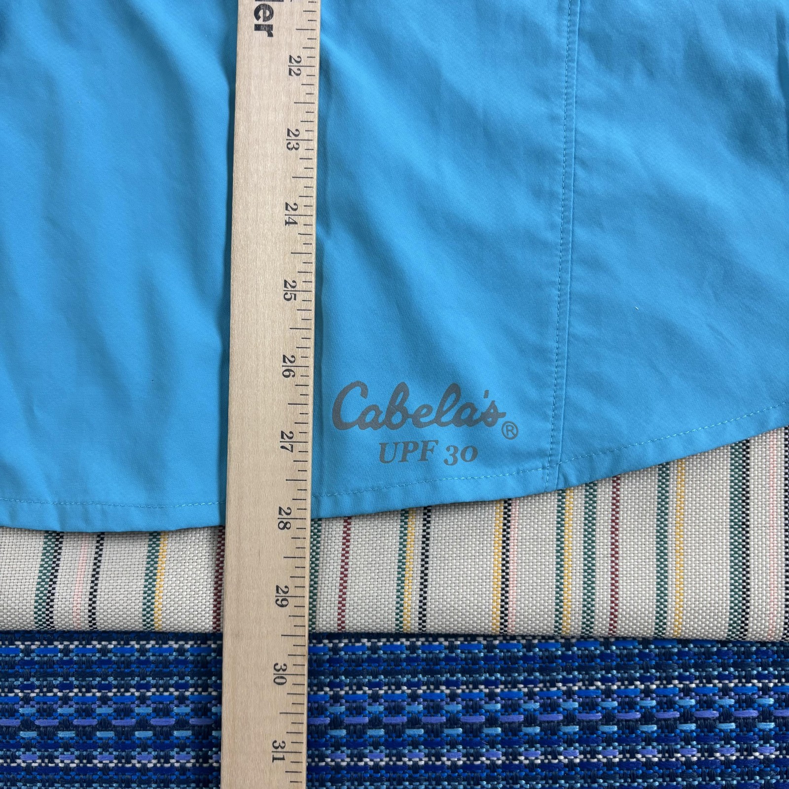 Cabela’s Shirt Womens 2XL Blue UPF 30 Long Sleeve Button Up Outdoor Hiking
