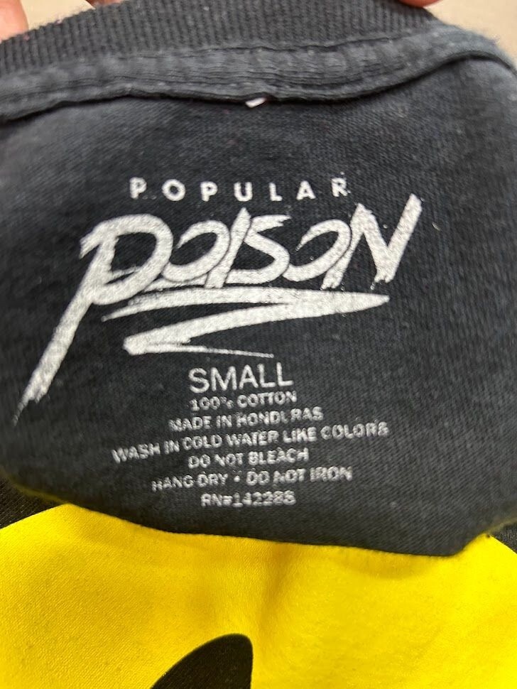 Women’s ANTI SOCIAL SMILE Popular Poison Cotton TEE Size S Black T-Shirt