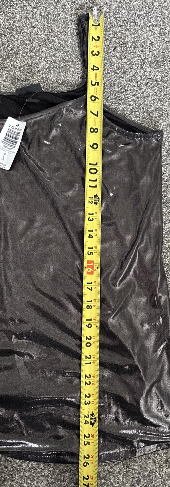 Women’s Torrid Metallic Silver Tank Top. Size 0(L 12). Adjustable Straps. BNWT.