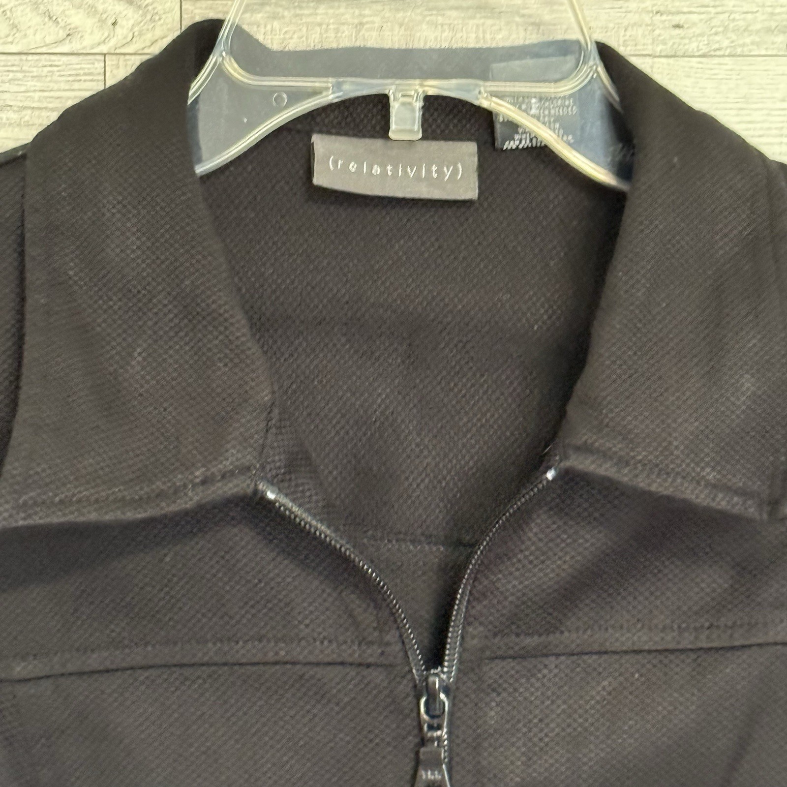 Women’s Relativity Black Full Zip Jacket Size-Large Pockets Cotton/Spandex