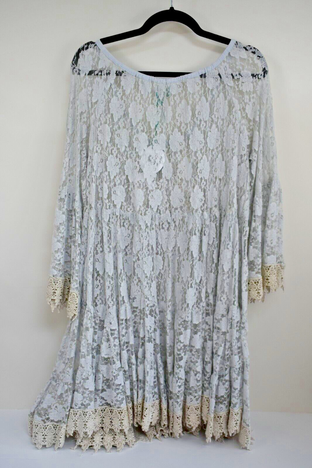 ANTICA SARTORIA BLUE & CREAM LACE TOP/DRESS OS NWT