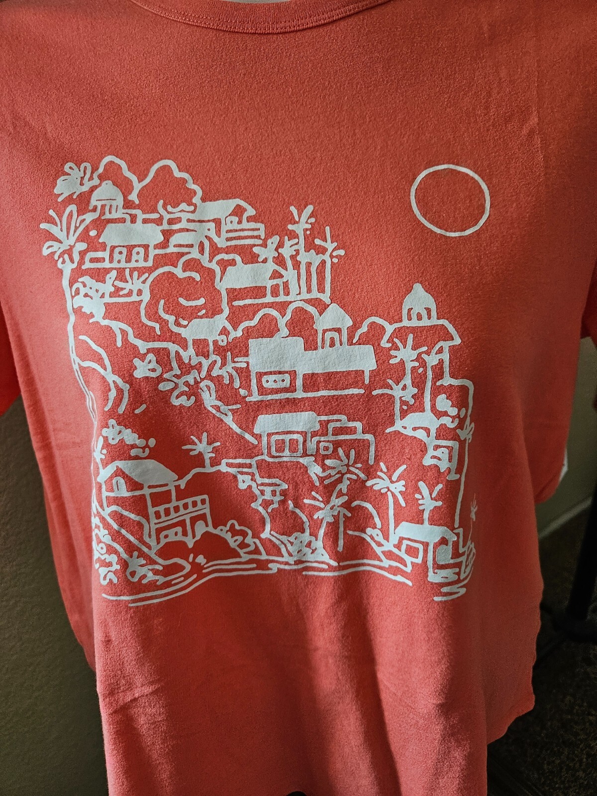 BRAND NEW: Women’s OLD NAVY Size XL Orange “City” Round Neck 100% Cotton Tee