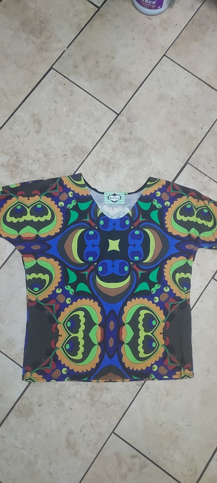 Nuvula Earth And Sky BOLD Bright Tunic Top Shirt Size M/L